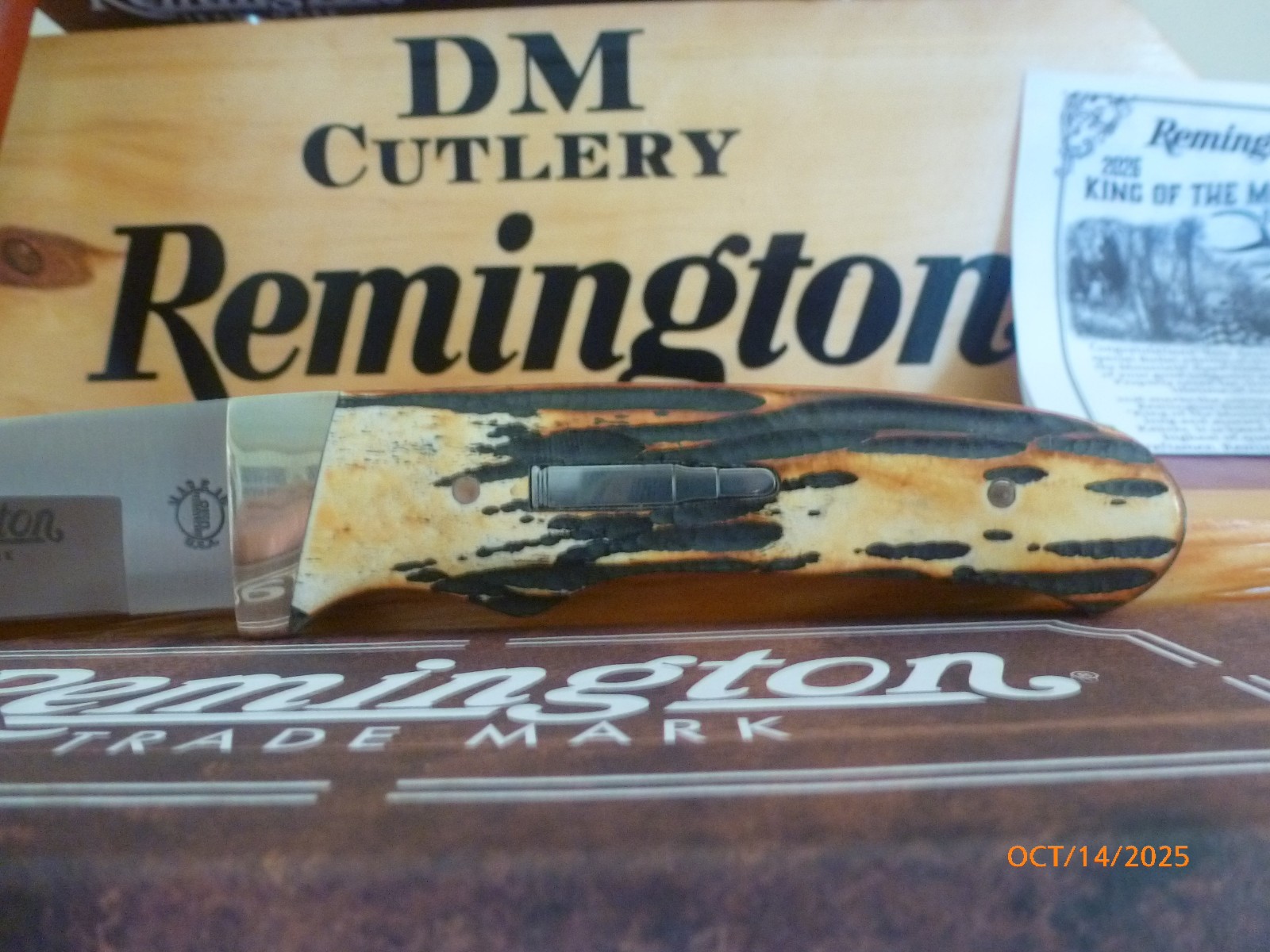 Remington 2026 Bullet Knife King of the Mountain Stag Bone Fixed Blade w/Sheath