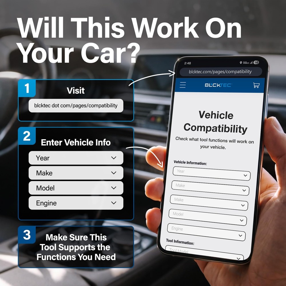 BLCKTEC 440 Bluetooth OBD2 Scanner Diagnostic Tool - Car Code Reader Black