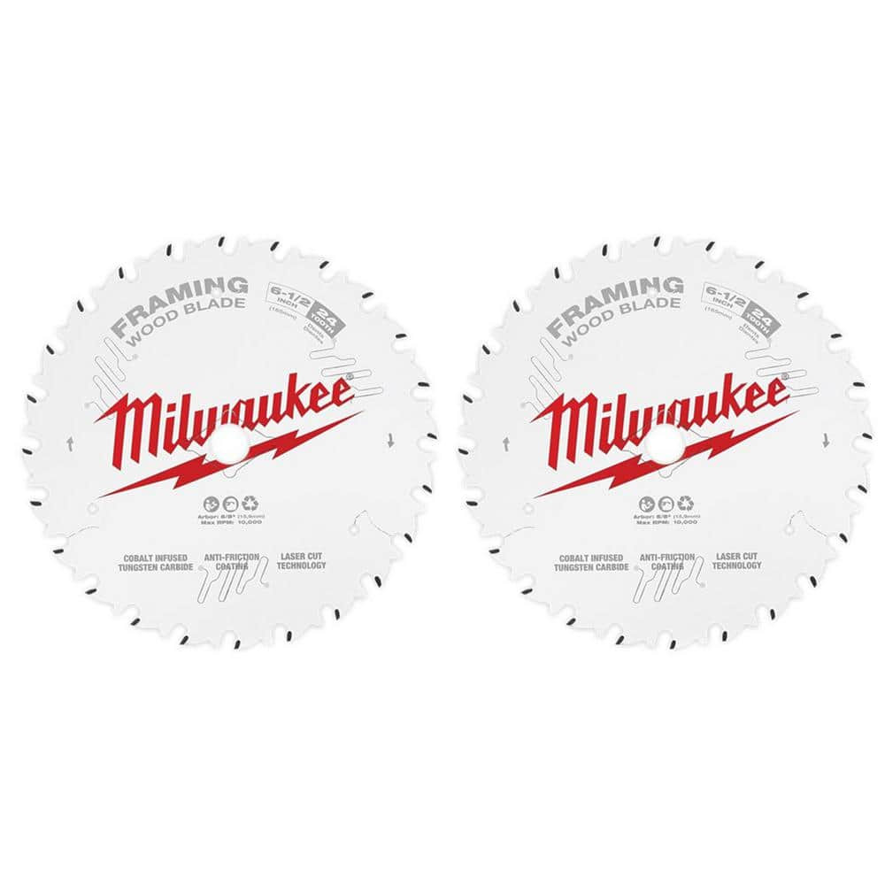 6-1/2 In. X 24-Tooth Framing Circular Saw Blade (2-Pack)