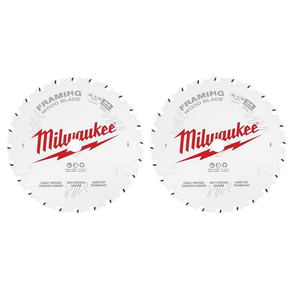 6-1/2 In. X 24-Tooth Framing Circular Saw Blade (2-Pack)