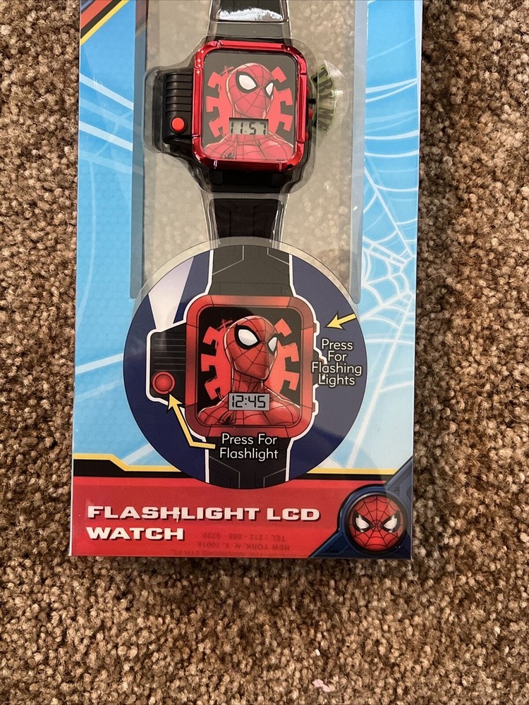 Marvel Spiderman Flashlight LCD Kids Watch