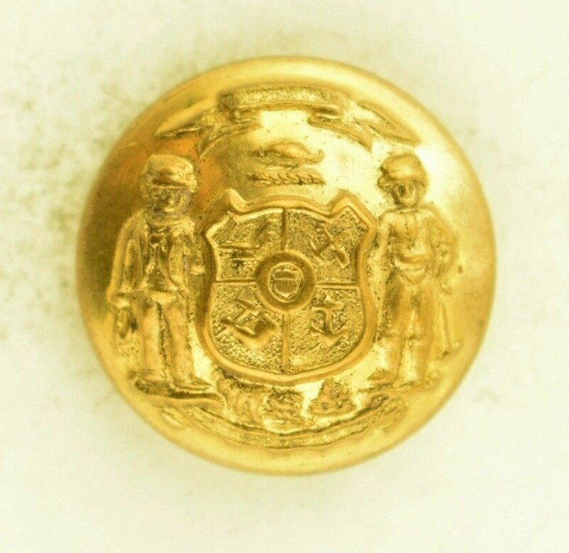 1870s-80s Wisconsin State Seal Uniform Button Original A12DT