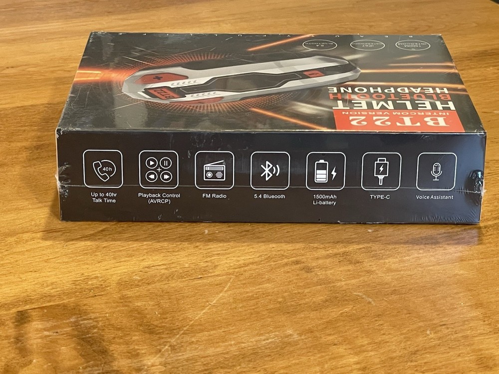 Motorcycle Intercom BT22 Bluetooth 5.4 Intercom Headphone NEW