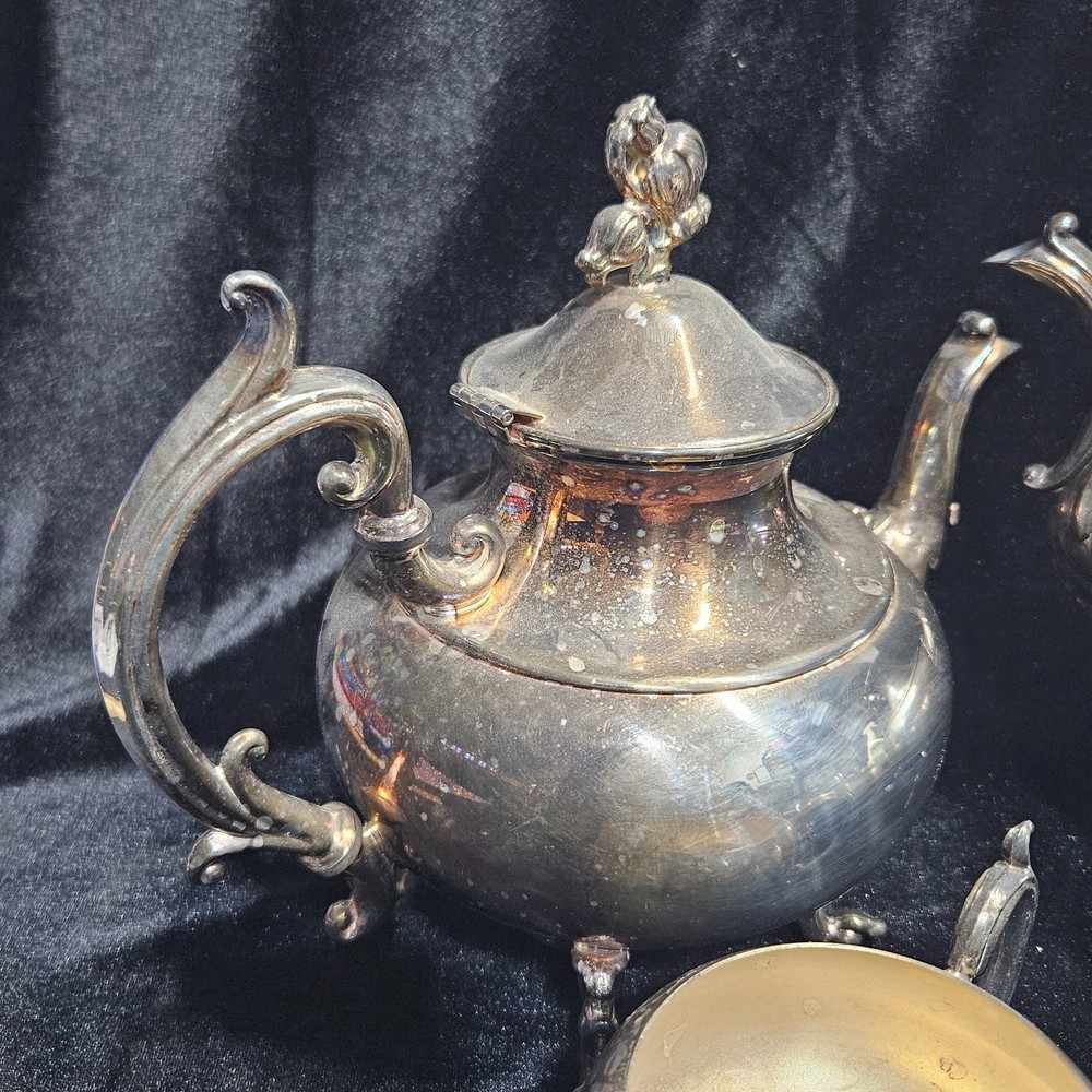 Vintage Silver Plate Tea Set Coffee Service 4 Piece