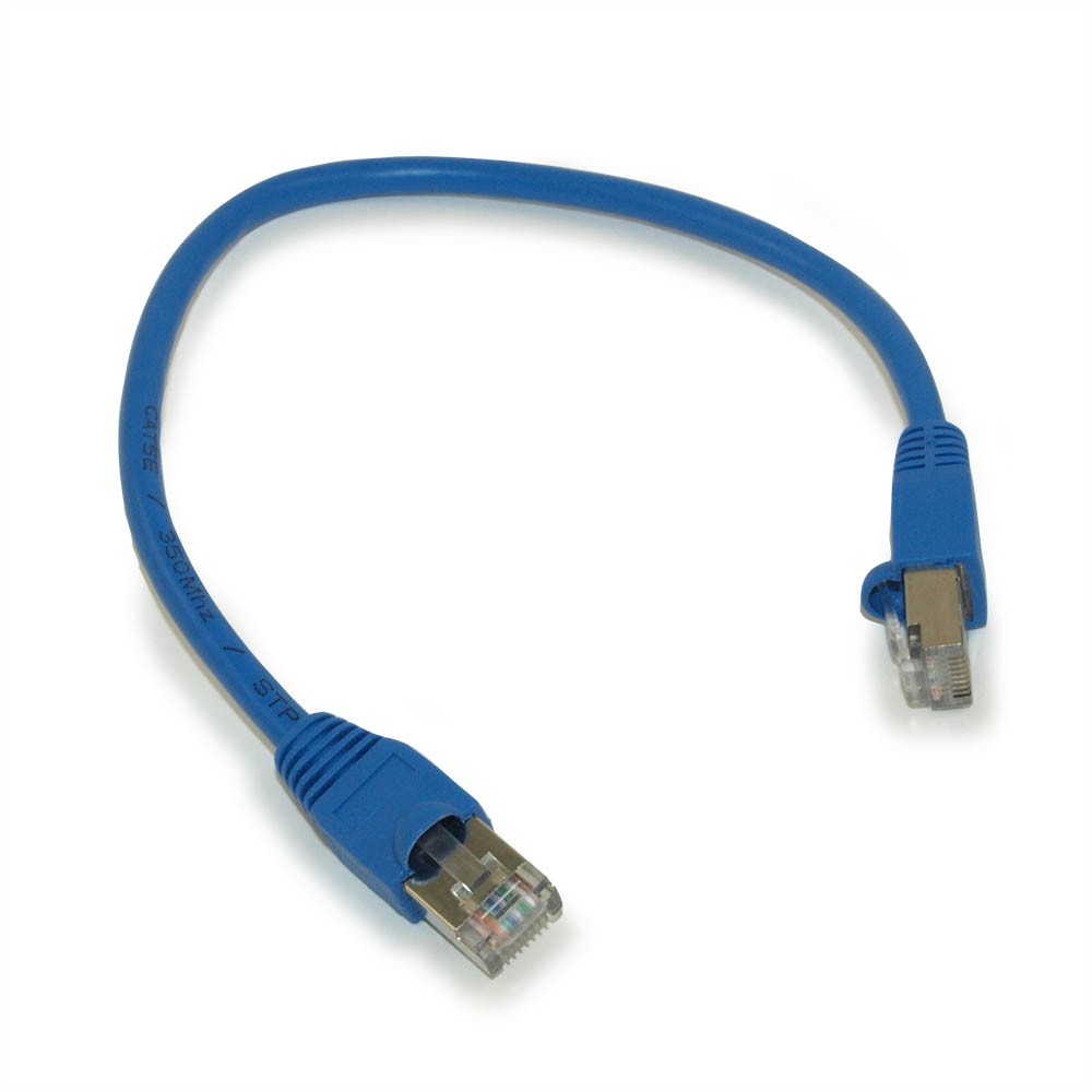 6INCH Cat5E SHIELDED Ethernet RJ45 Patch Cable  Stranded  Snagless Booted  BLUE