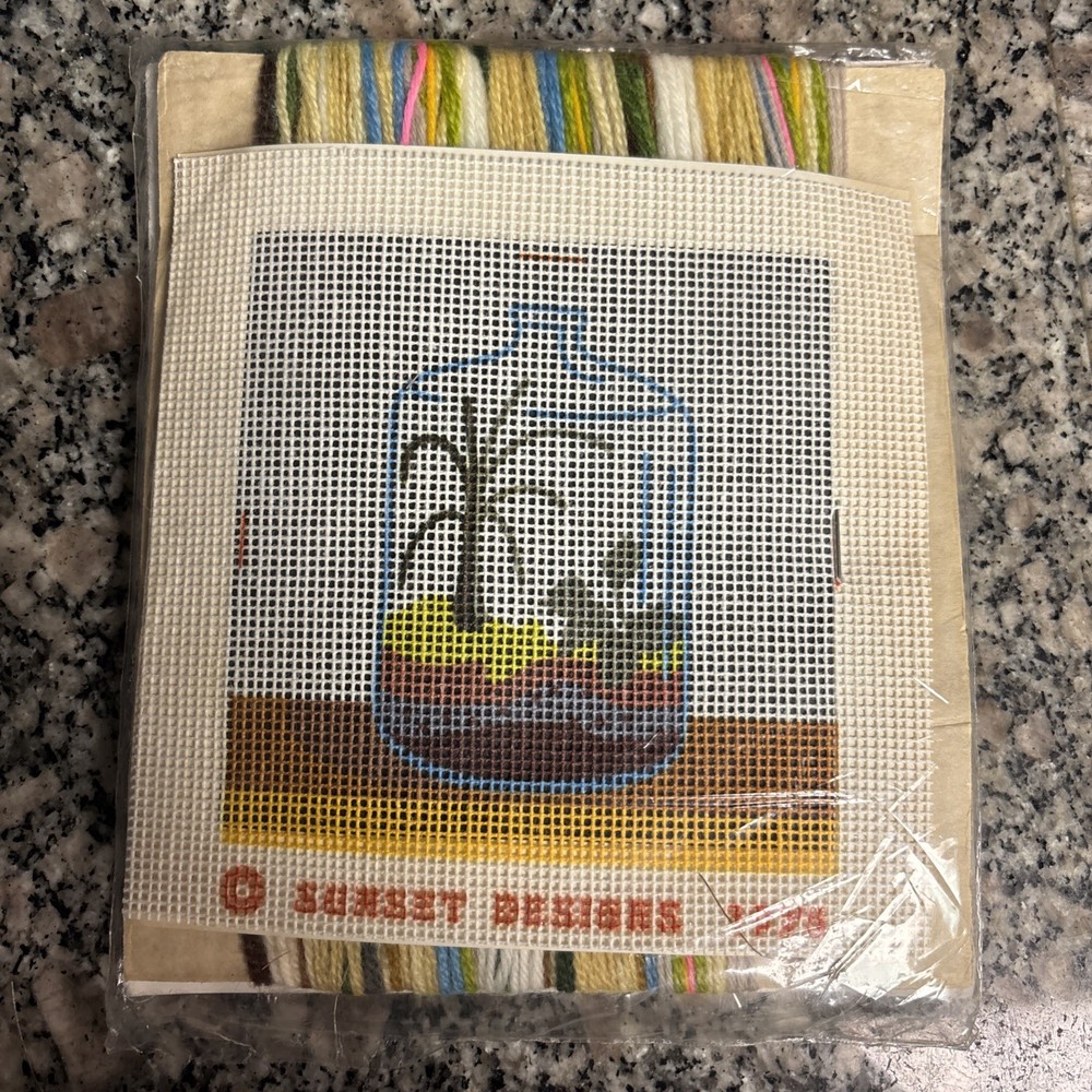 NEEDLE POINTERS KIT 5340 TERRARIUM BOTTLE NOS NEW UNOPENED 1975 CHARLENE GERRISH