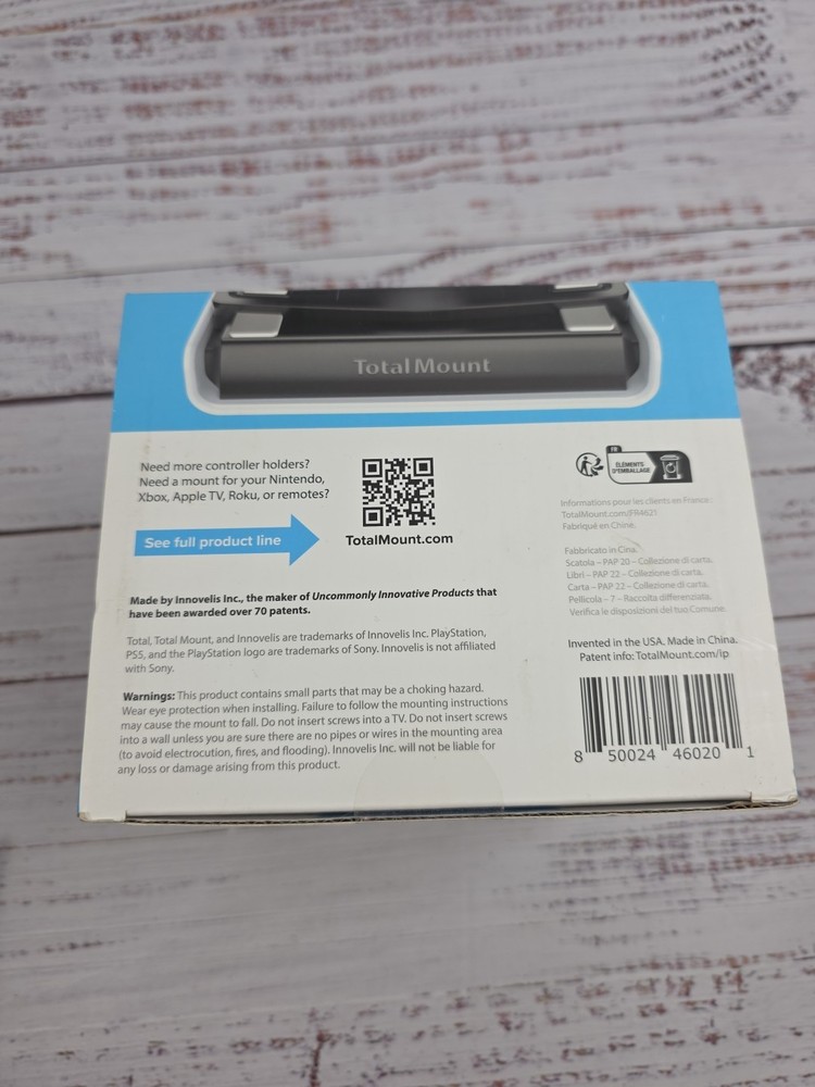 TotalMount Wall Mount Premium for PS5 - Mount + 3 Controller /headset Holders