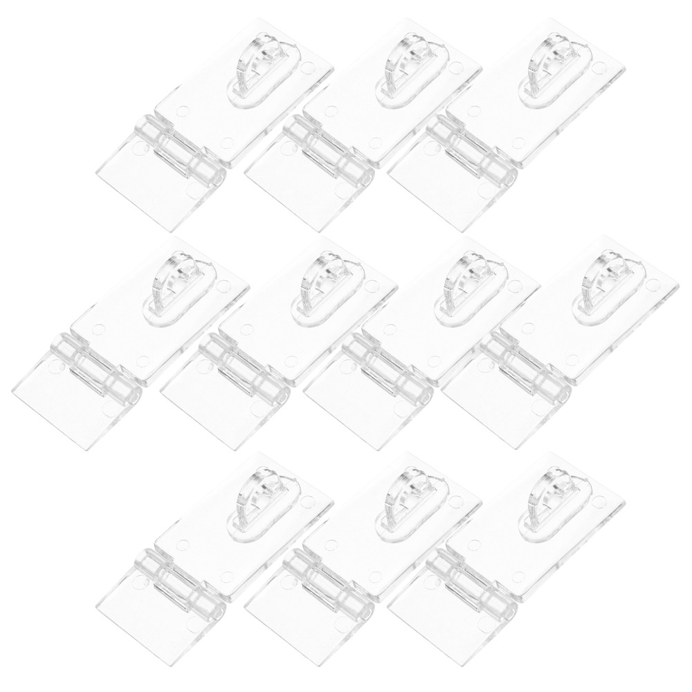 10 Sets Acrylic Clear Hinge Lock for Cabinets and Display Boxes - Transparent