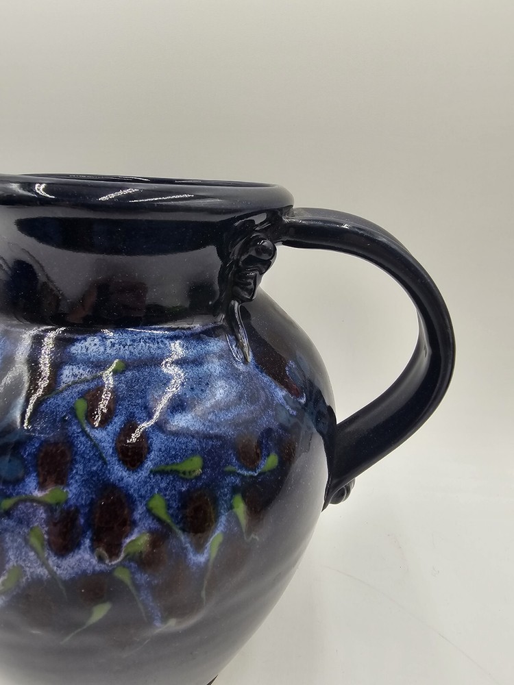Studio Art Pottery Navy Pitcher Signed Grau Tortorella