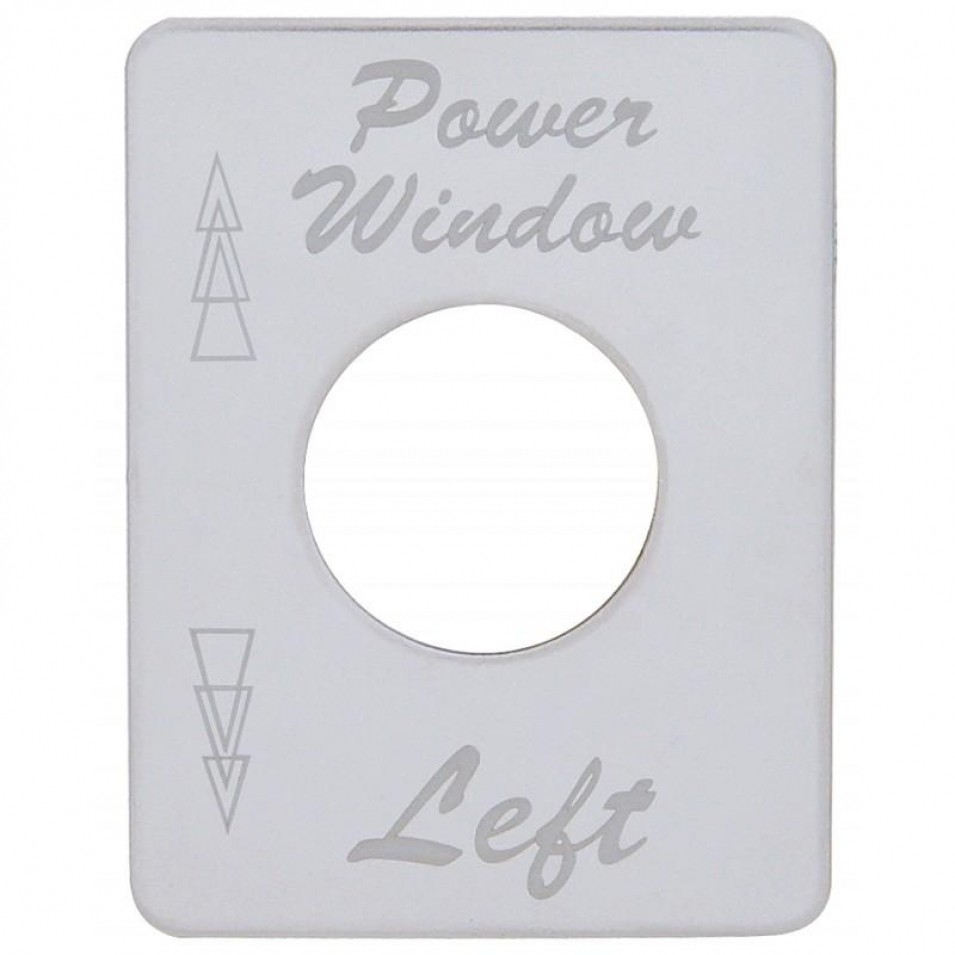 Peterbilt Stainless Switch Plate - Power Window (Left)
