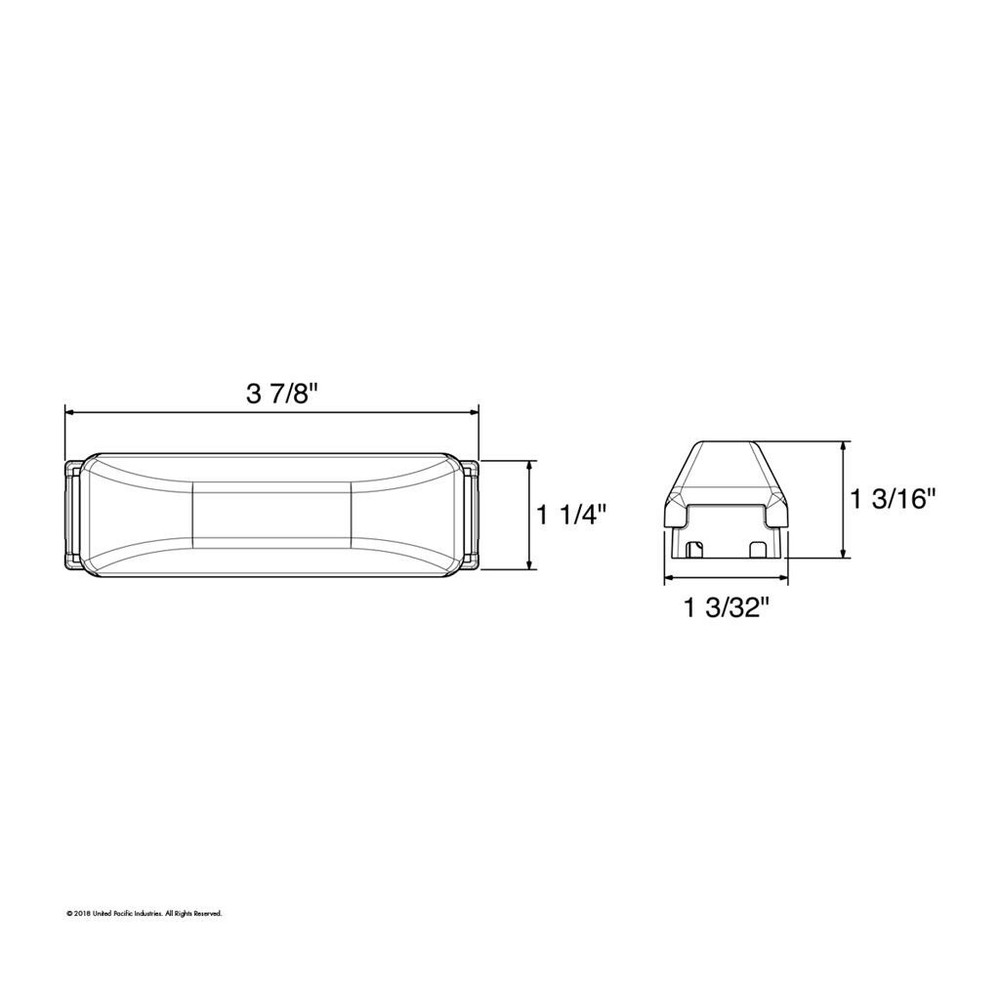6 LED Rectangular Clearance/Marker Fender Mount Light with Amber and Red Lens
