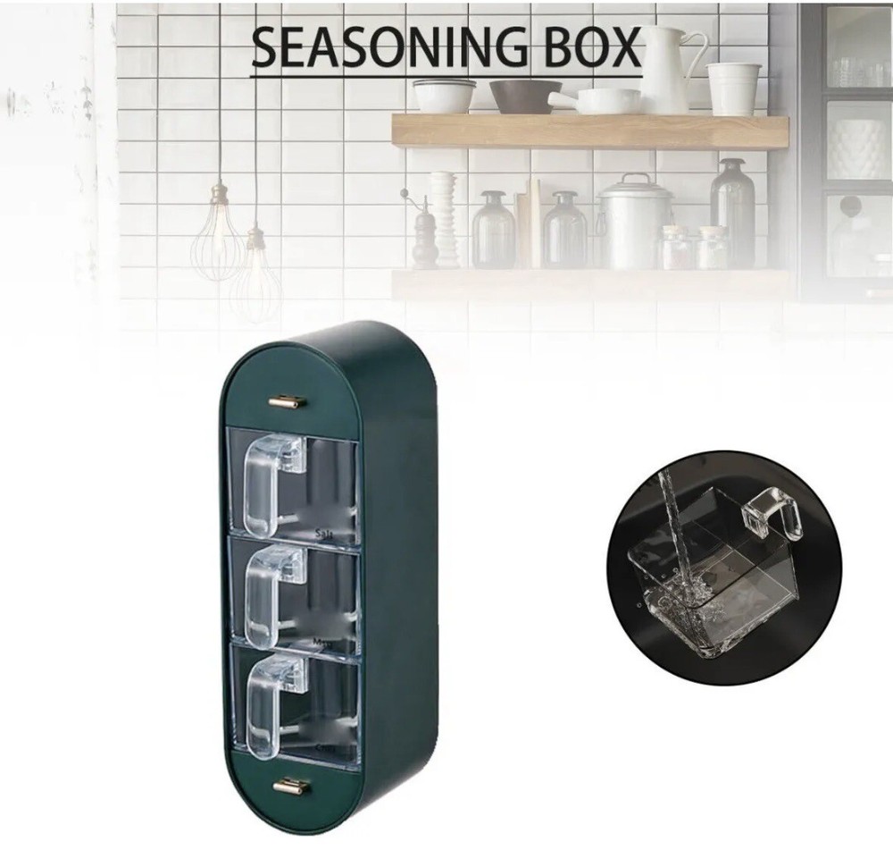Wall Mounted Spice Box Spice Jars Multi-grid Kitchen Seasoning Box