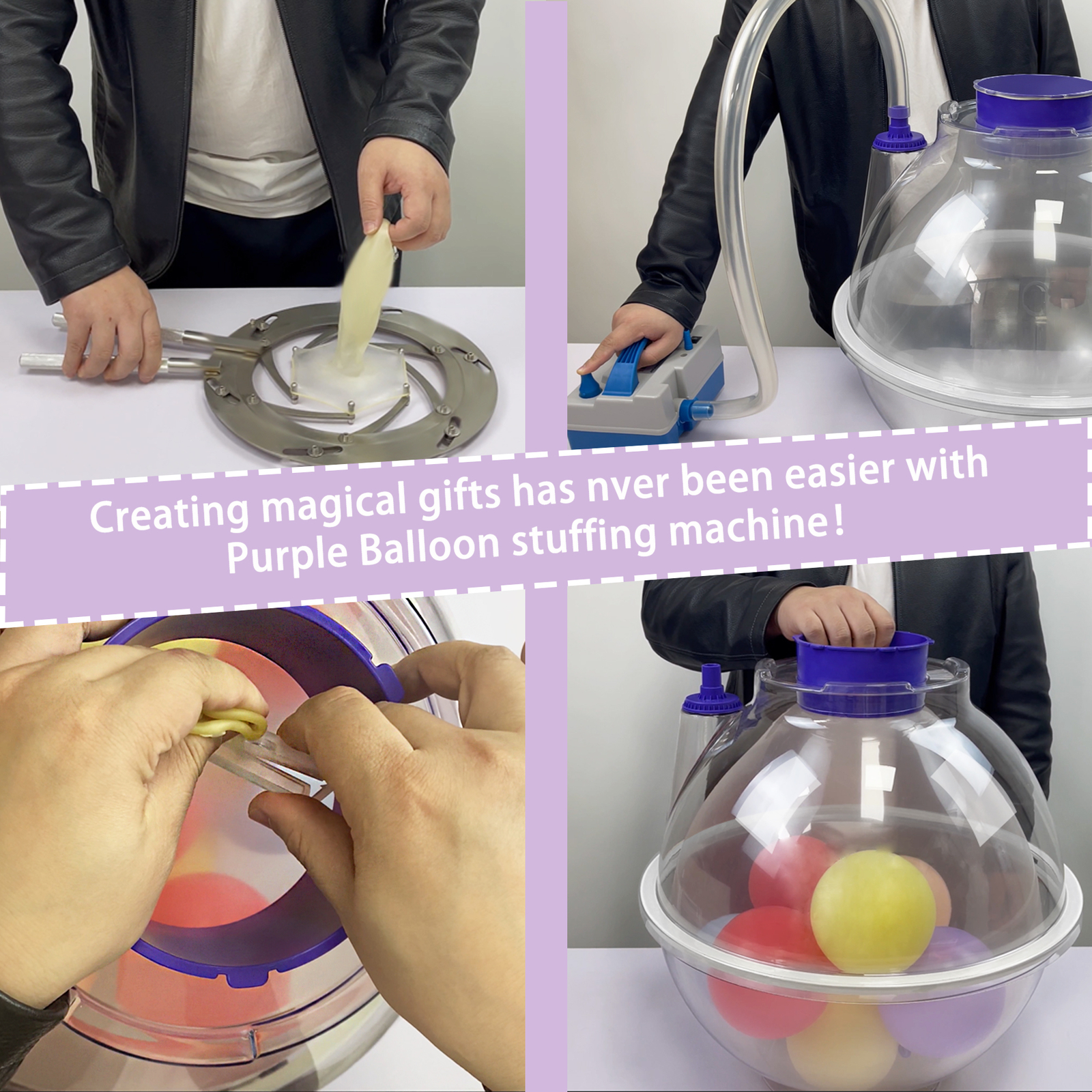 Balloon Stuffer kit Large Transparent Balloon Stuffing Machine with Flower Tube