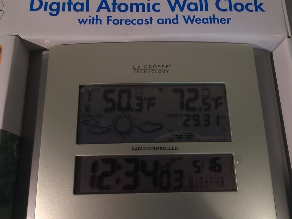La Crosse Digital Atomic Radio Automatic Clock Wireless Weather Forecast SEALED