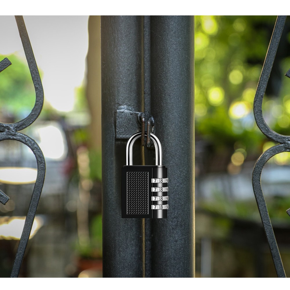 Combination Lock Resettable 4-Digit Anti Rust Weatherproof Padlock