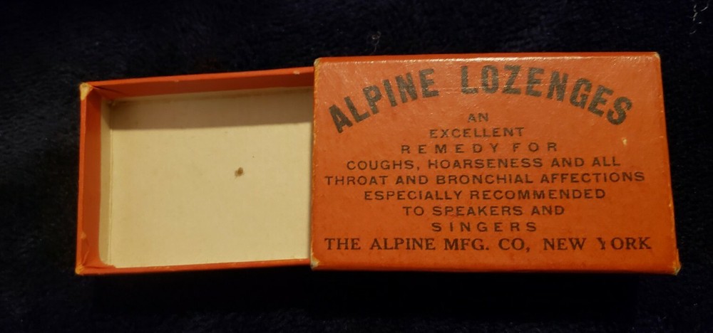 Vintage Alpine Lozenges Empty Cardboard Box Advertising