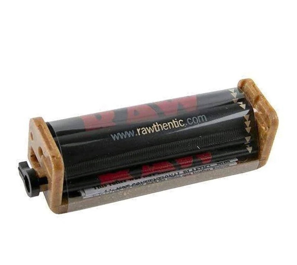 Authentic Raw Black Rolling Paper 11/4 Size Bundle, Roller+Papers+Tip+Tin