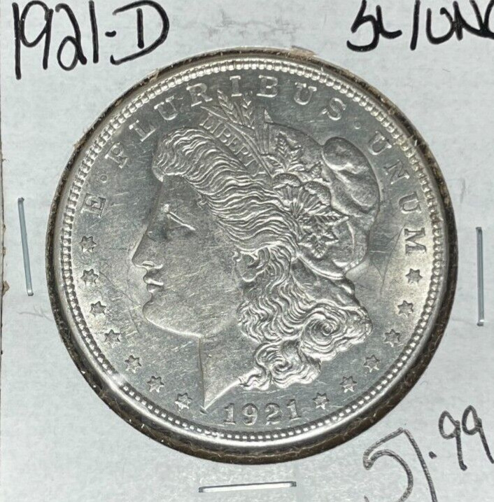 1921-D MORGAN SILVER DOLLAR - SL/UNC ~NICE COIN~