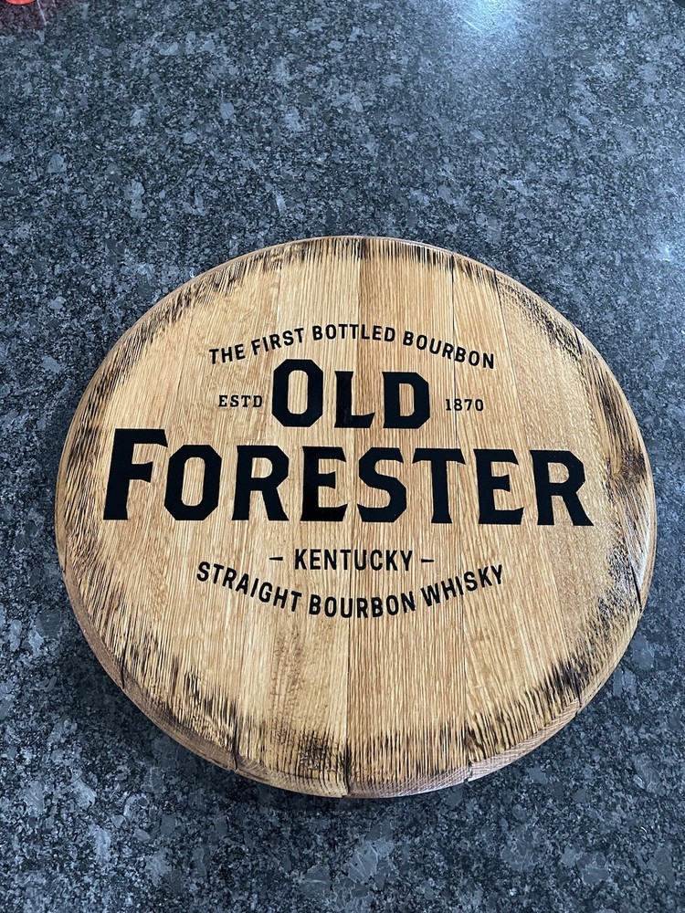 Authentic Old Forester Bourbon Barrel Head 21.5” Dia.