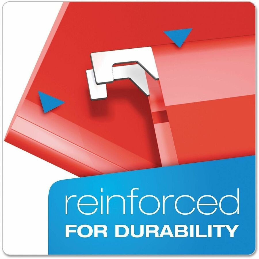 Esselte 4152X2RED Hanging Folder Red 2" Capacity Letter Size 25/Box
