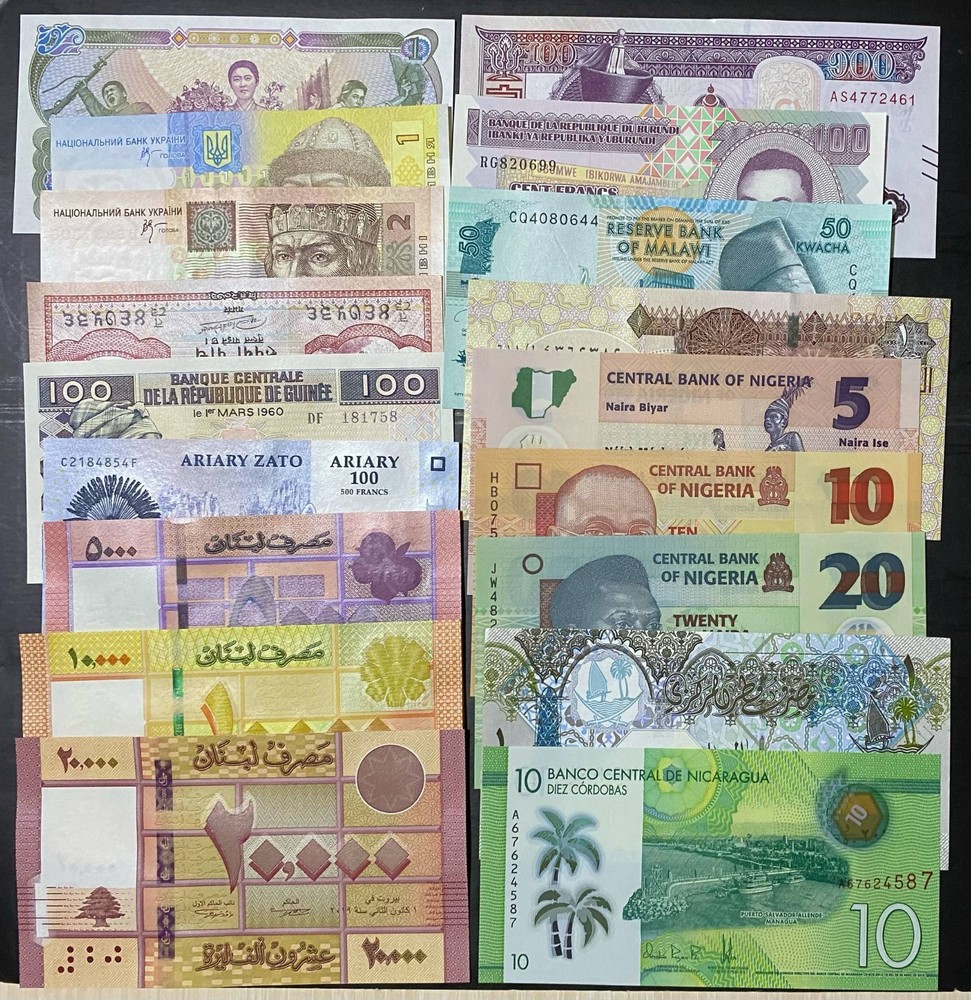 113 Different WORLD BANKNOTES Lots From 60 Countries *** UNC ***