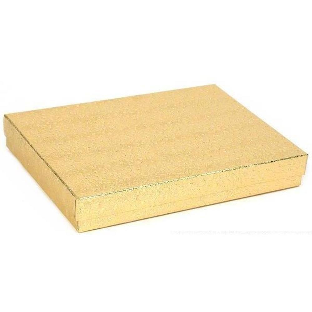 Gold Cotton Filled Gift Box Jewelry Display 7 1/8" x 5 1/8"