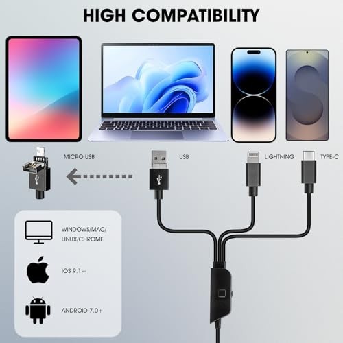 1080P USB Digital Microscope Camera, 50X-1000X Magnification, Metal Stand, Compa