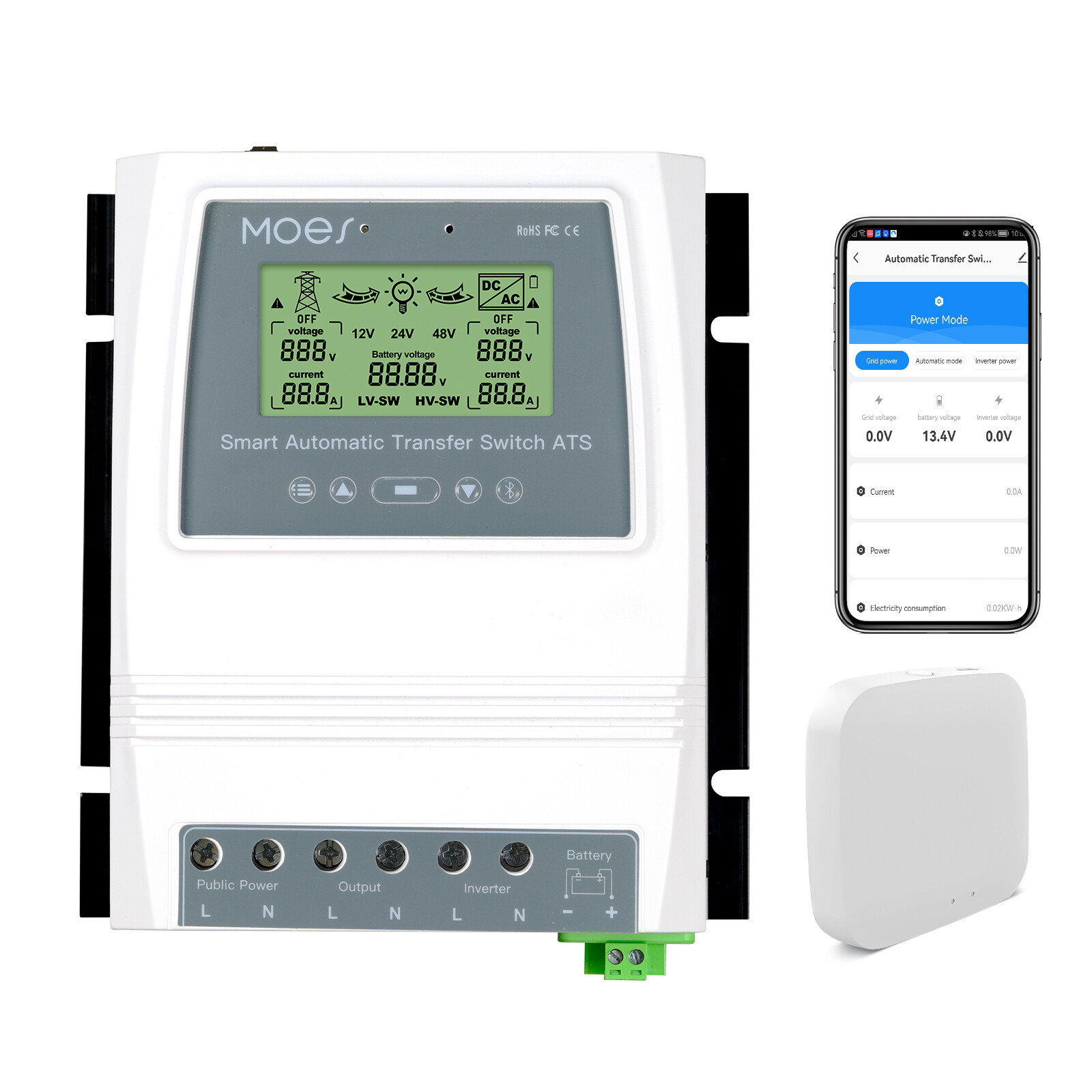MOES Smart Dual Power Solar Wind Charge Controller 80A Automatic Transfer Switch