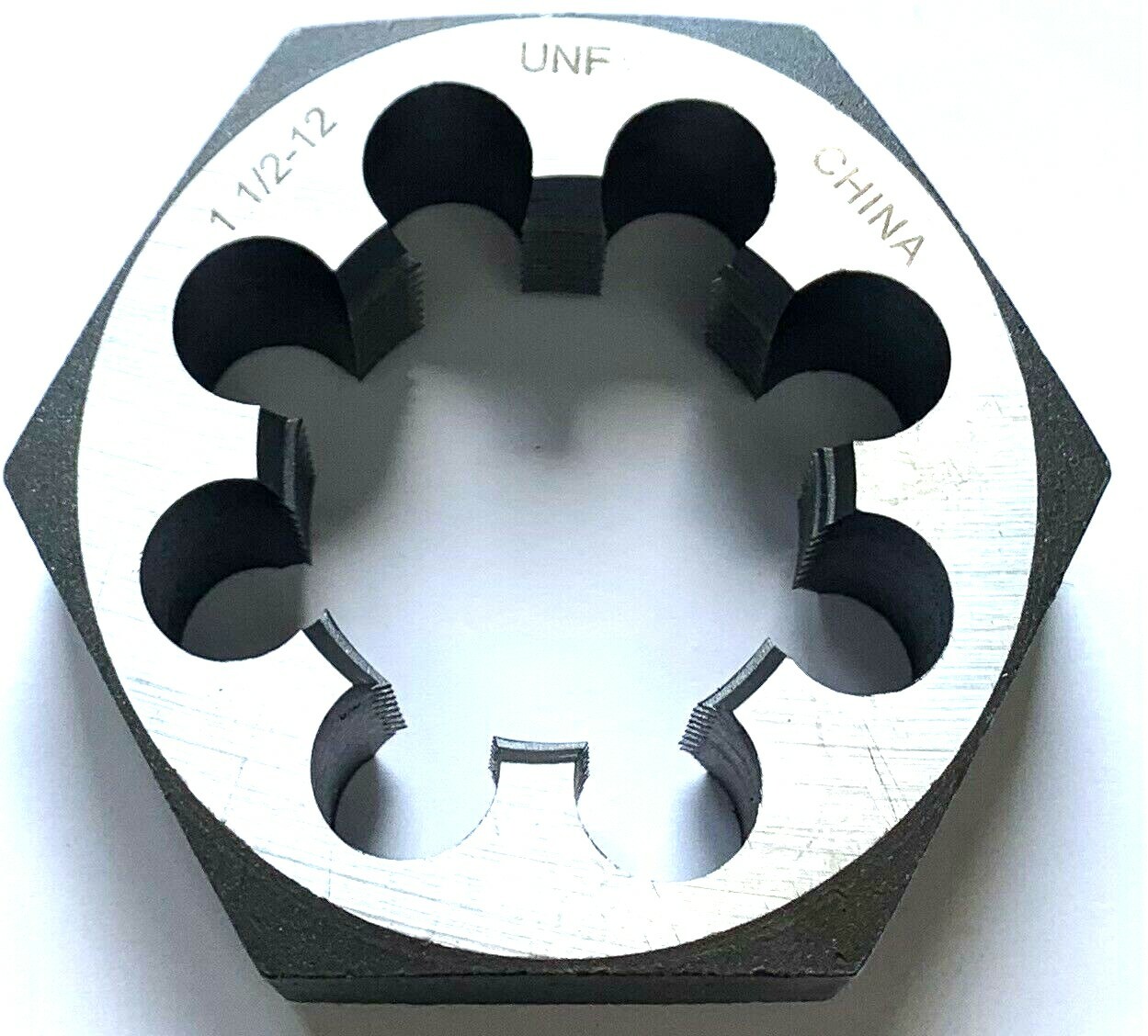 1-1/2-12 UNF CARBON STEEL HEX RETHREADING DIE - NEW!