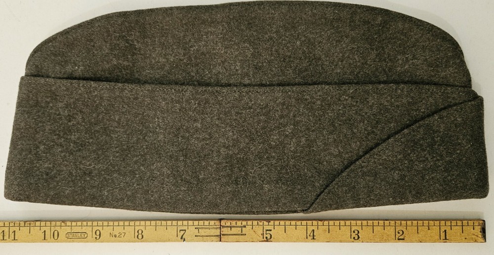 Vintage Military Wool Garrison Hat Circa  WWII Name Inside