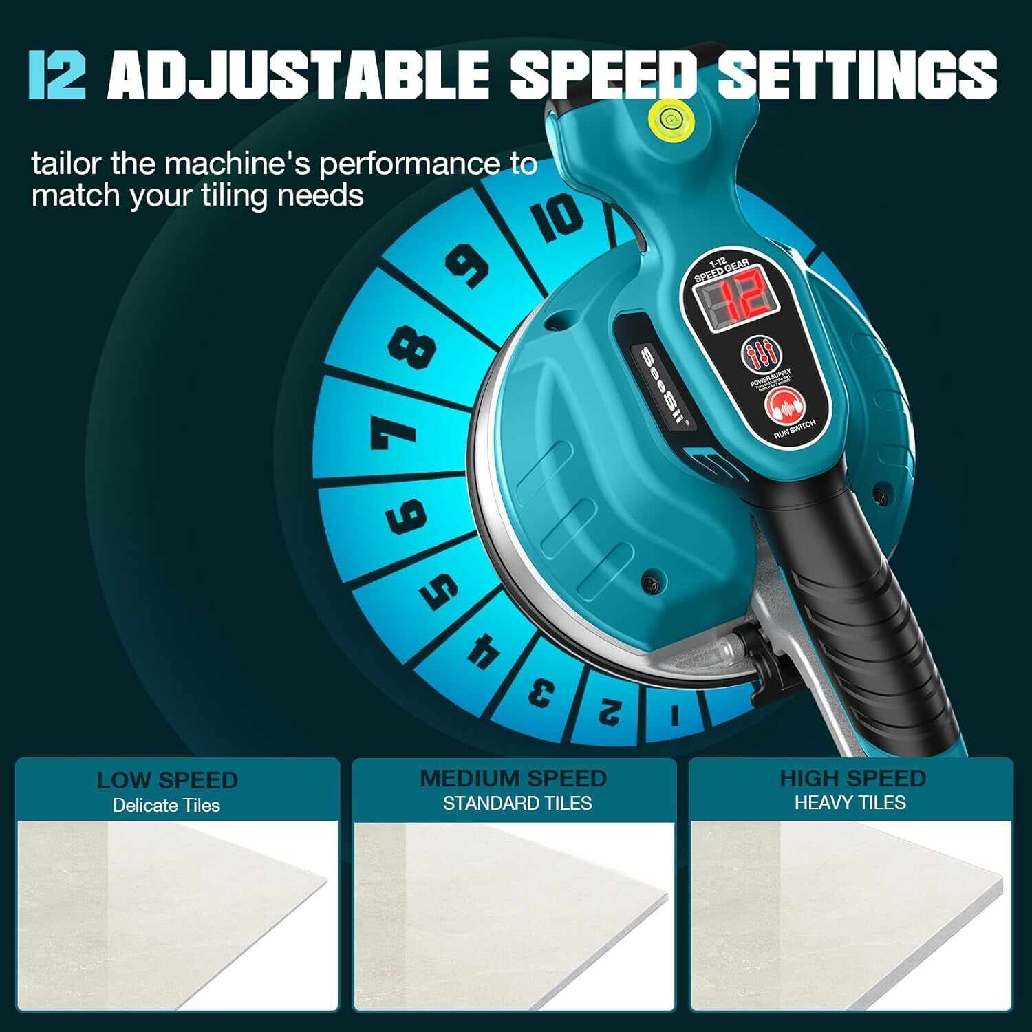 Tile Installation Tool Vibration Machine Single Tile Suction Cup Max 60KG /120LB