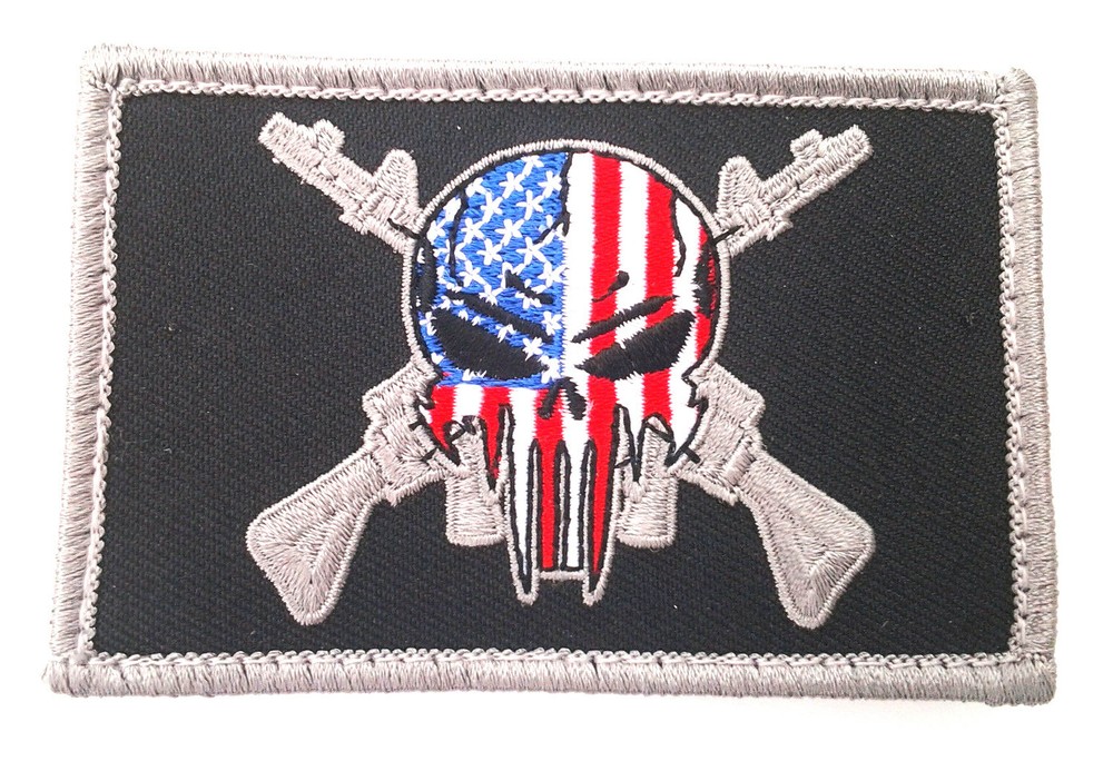 SNIPER SKULL RIFLES WITH HOOK BACKING Military Patch PM0883 EE