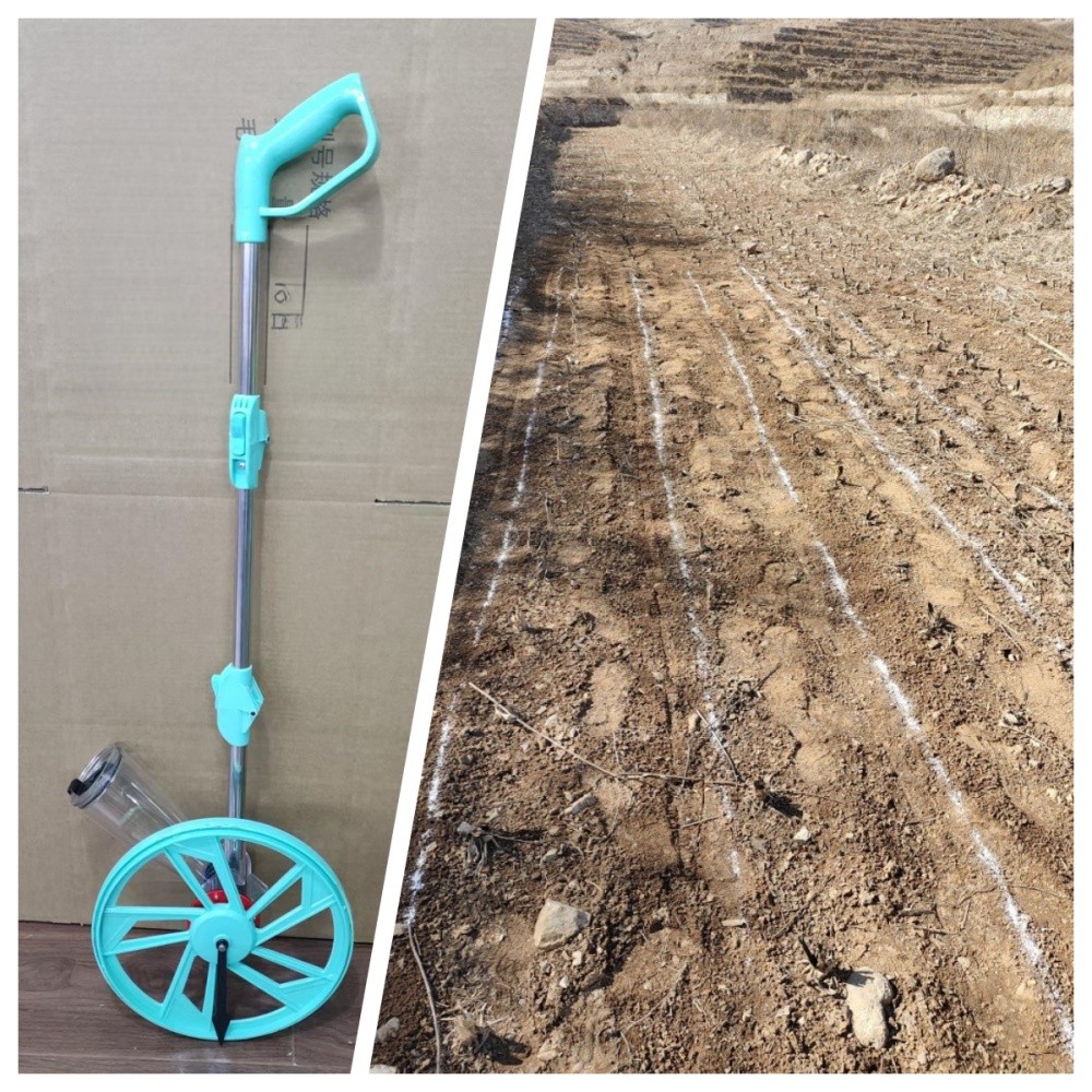 Portable Dry Line Marking Machine Semi-Automatic Ball Field Chalker & Wheels]