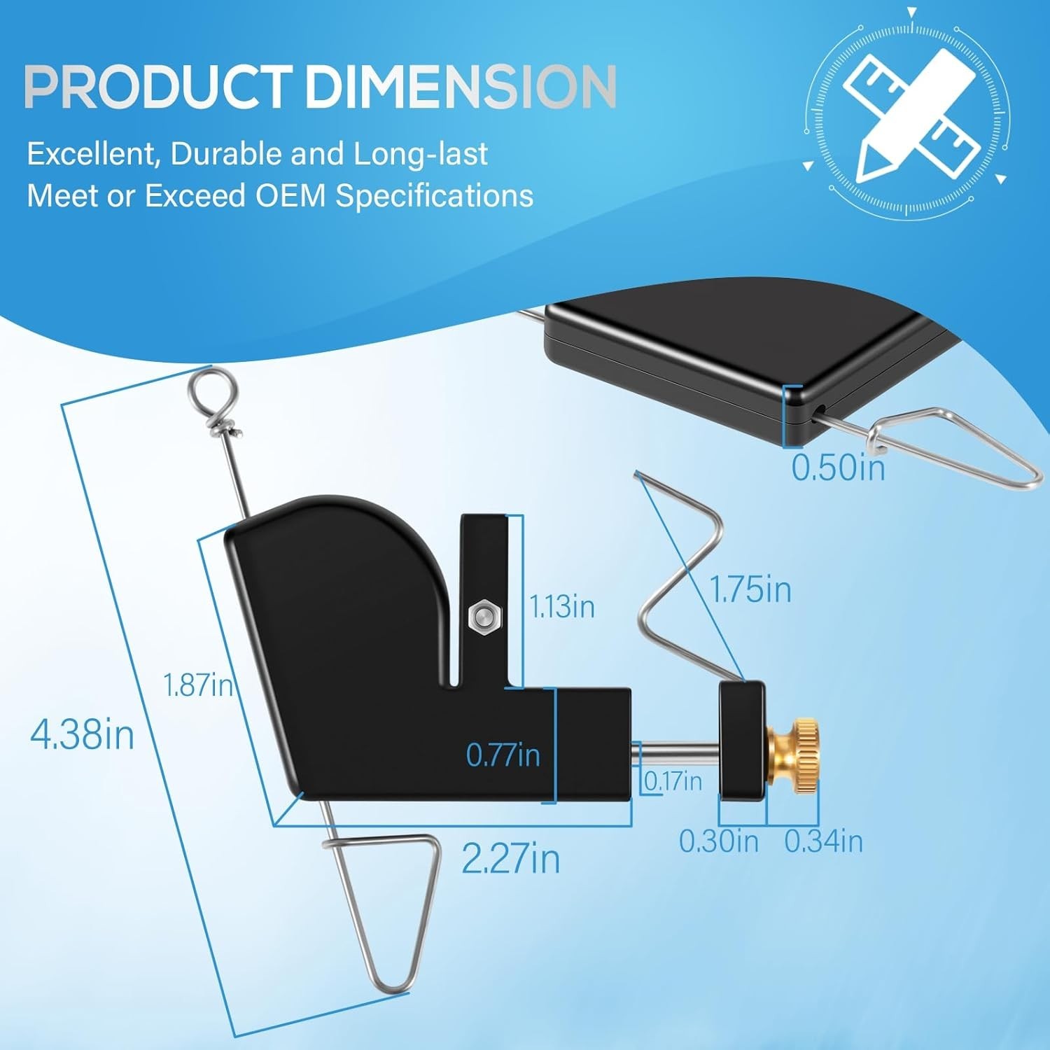 107 Downrigger Release Clip Adjustable Tension 0-4.5 lbs Fits Chamberlain System
