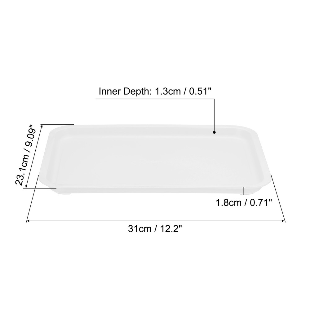 12x9" Fast Food Tray, Plastic Reusable Multi-Purpose Serving Tray White