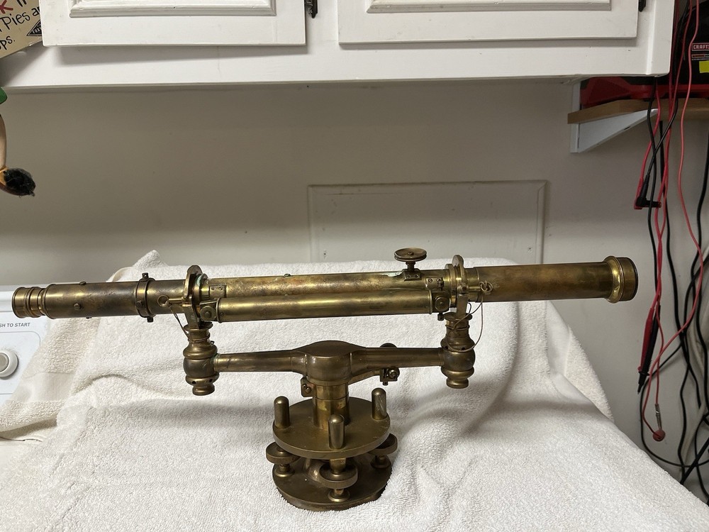 ANTIQUE DUMPY (WYE) TRANSIT /LEVEL SIGNED BY JAMES W. QUEEN