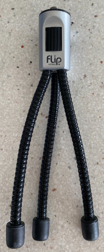 Flip Video Camera Adjustable Tripod Black & Silver