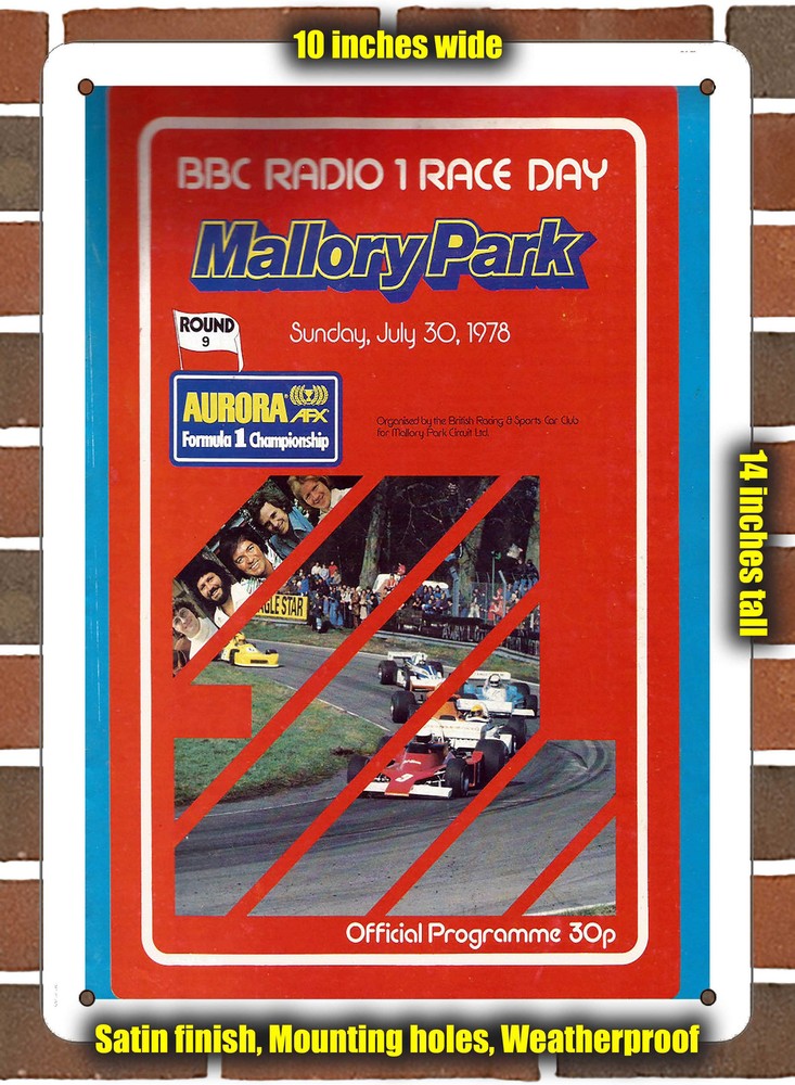 Metal Sign - 1978 Mallory Park Circuit Racing Program - 10x14 inches