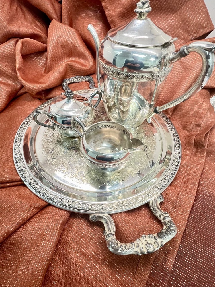 EB Rogers, 2307, Silver over Copper Tea Service