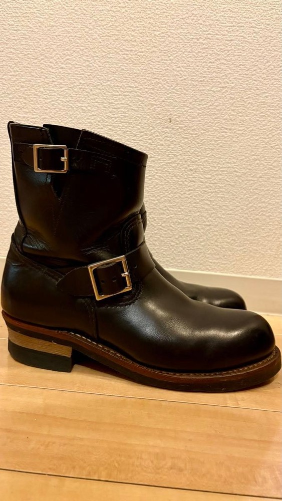 RedWIng Boots D2976 Leather Black Short Engineer Boots Size 8.5D