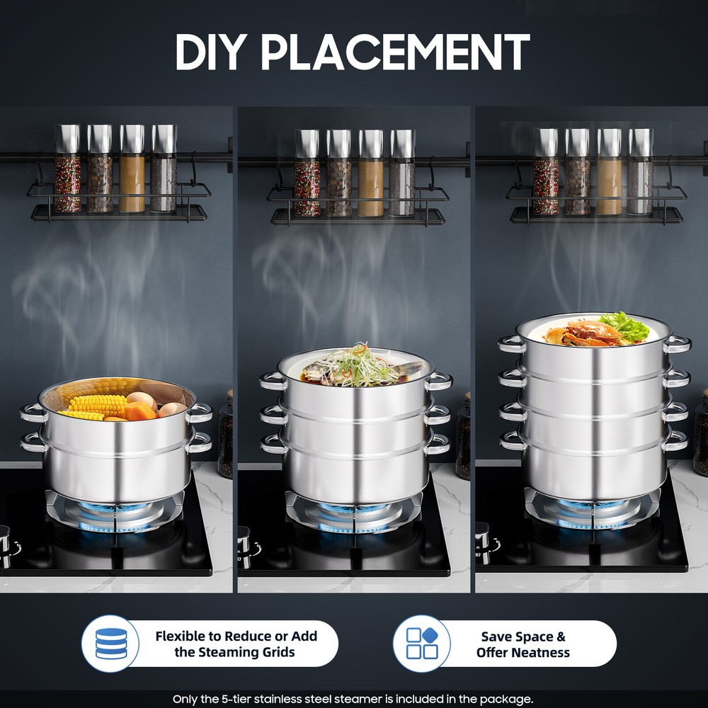 5-Layer Pot Steamer Multi-Layer Cookware Pot Cookware Stainless Steel Pot 28cm