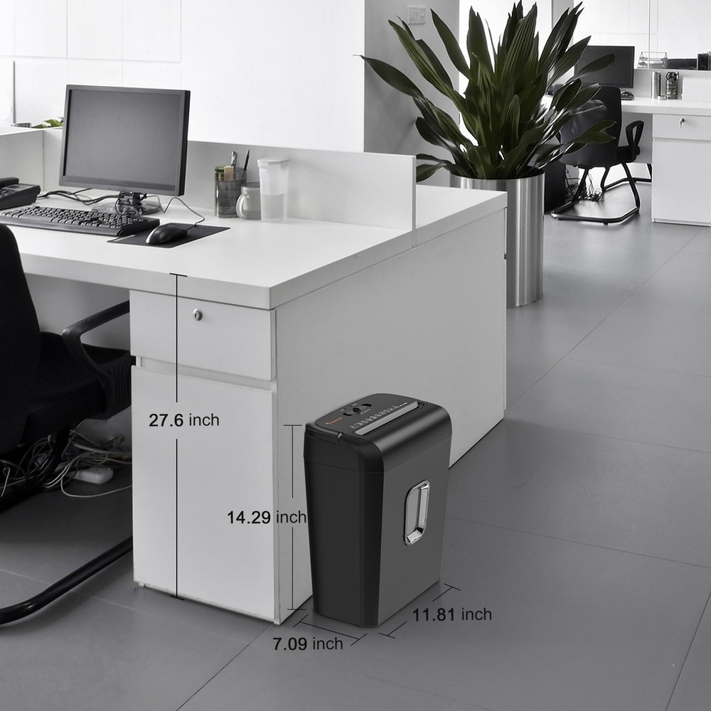 6-Sheet Micro-Cut Paper Shredder, P-4 High-Security for Home & Small Office U...