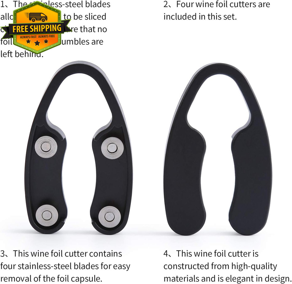 Wine Foil Cutter 4 Pack Bottle Opener Accessory Easy Cut Tool