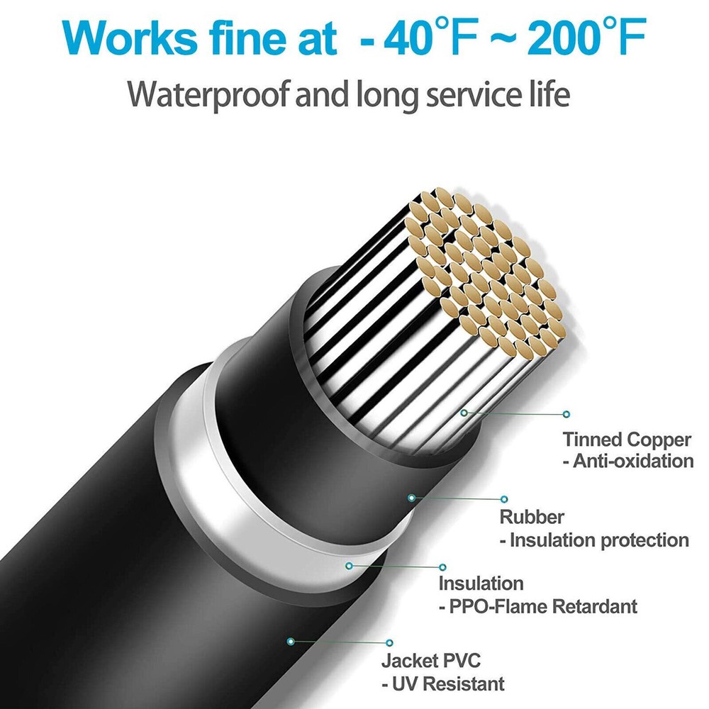 Solar Panel Y Branch Cable Connection Waterproof Adapter Connector Extension