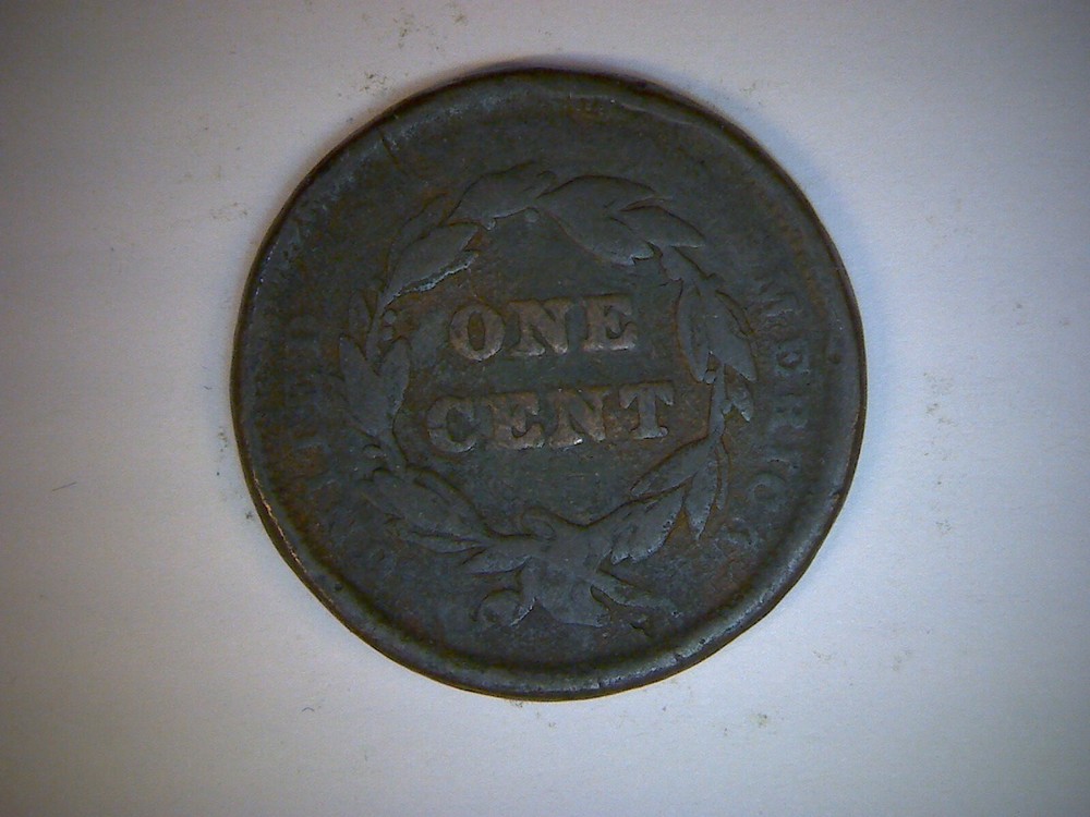 1840 U.S. LARGE CENT, BRAIDED HAIR CENT,