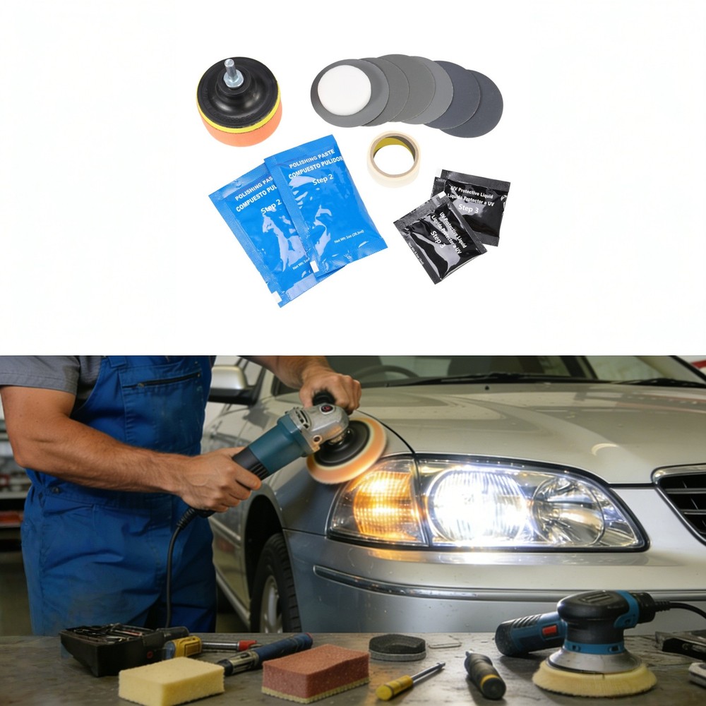 For Headlight Polishing: Lens Restoration Tool Kit