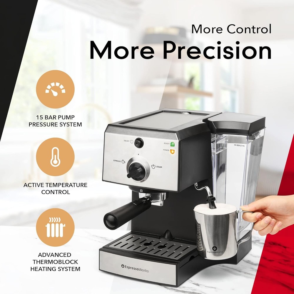 EspressoWorks Espresso Machine Set Grinder Frother Coffee Kit