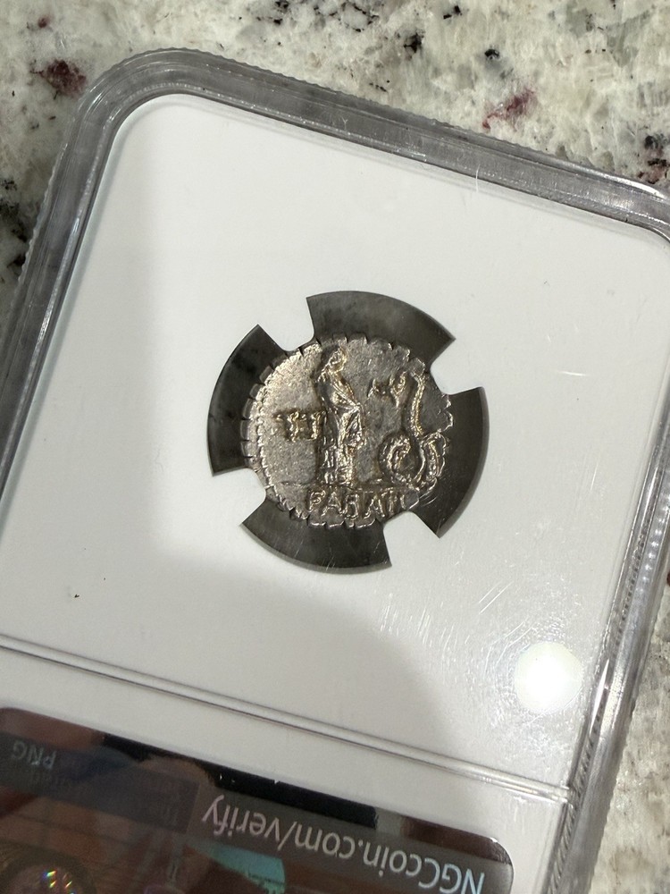 L Rosc Fabatus AR Denarius Serrated NGC Ch AU 5/5 5/5 64/59 BC