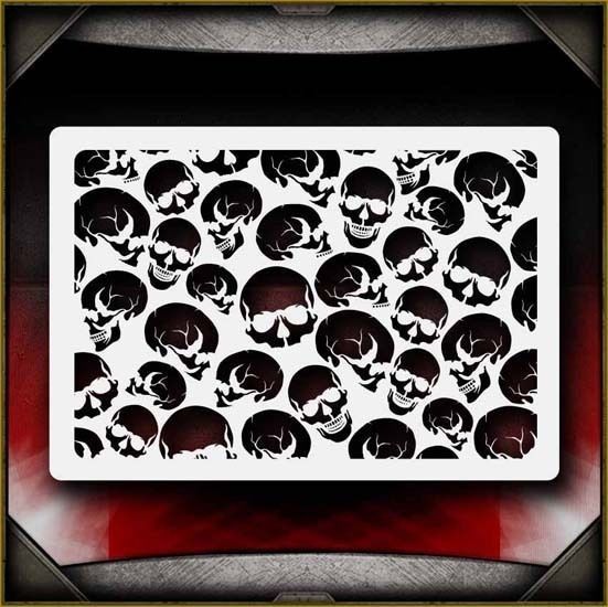 Skull Background 8 Airbrush Stencil Template Airsick