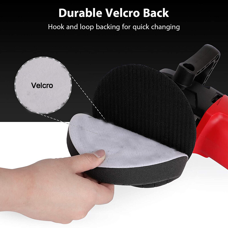 5PCS Car Polishing Pads 3/5/6/7 Inch Flat Sponge Buffing Pad Buffer Polisher Kit